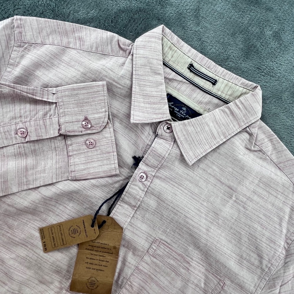 Across The Pond Mens Signature Line Button Down Shirt Mineral Red ATP-L2300222 L